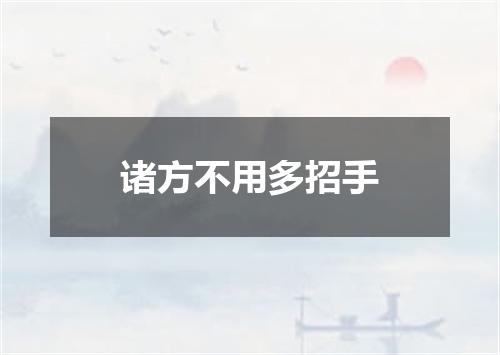 诸方不用多招手