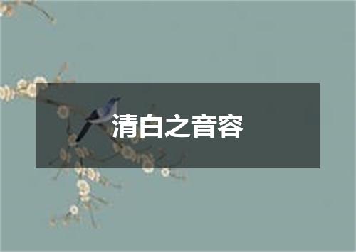 清白之音容