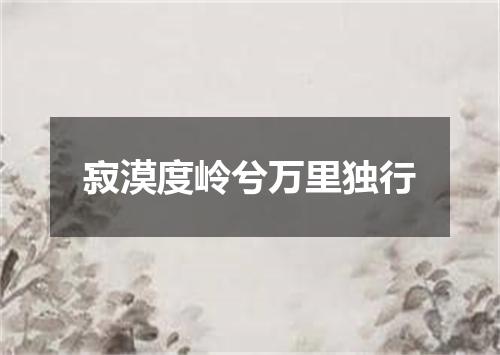 寂漠度岭兮万里独行