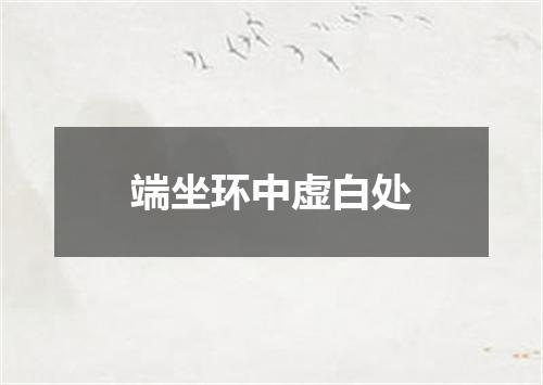 端坐环中虚白处