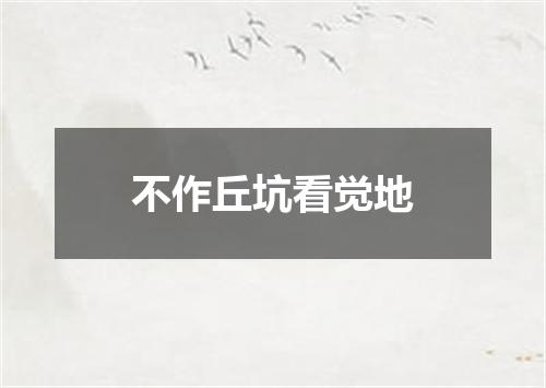 不作丘坑看觉地