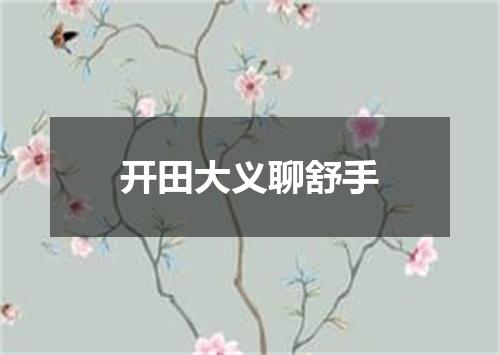 开田大义聊舒手
