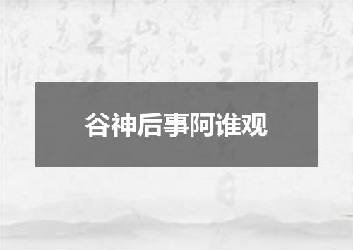 谷神后事阿谁观