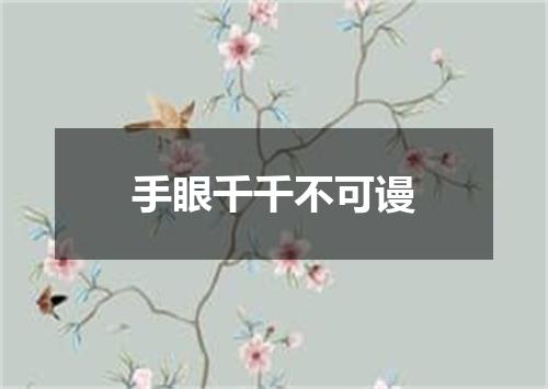 手眼千千不可谩