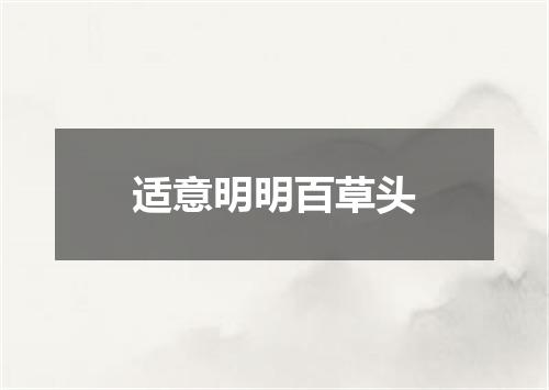 适意明明百草头