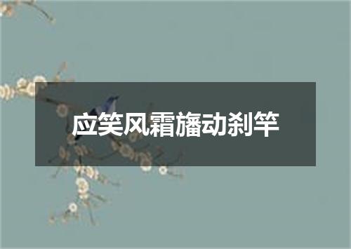应笑风霜旛动刹竿
