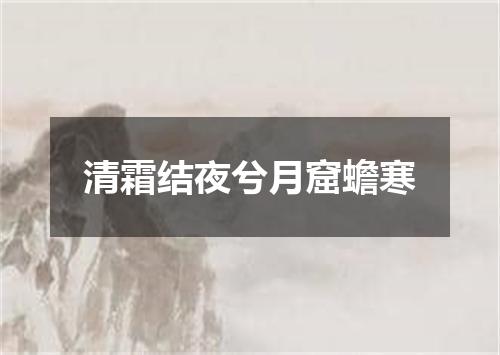 清霜结夜兮月窟蟾寒