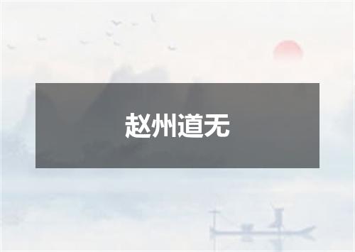 赵州道无