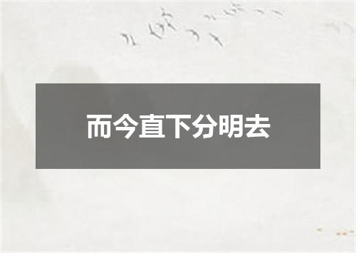 而今直下分明去