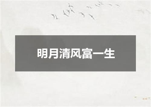 明月清风富一生