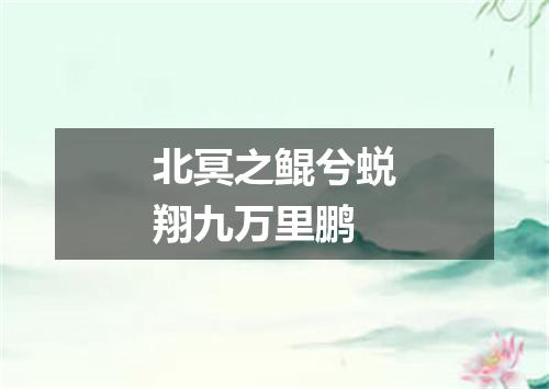 北冥之鲲兮蜕翔九万里鹏