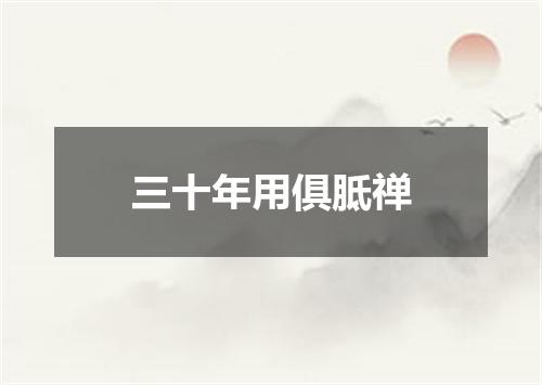 三十年用俱胝禅