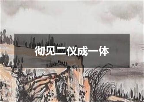 彻见二仪成一体