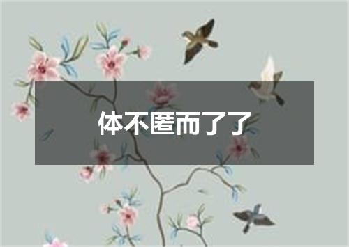 体不匿而了了