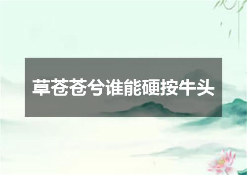 草苍苍兮谁能硬按牛头