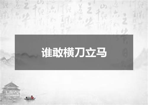 谁敢横刀立马