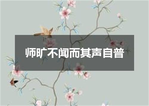 师旷不闻而其声自普