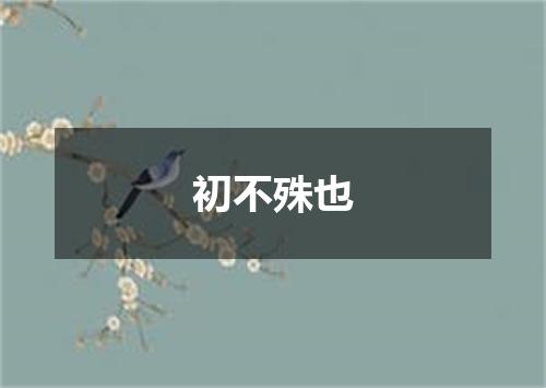 初不殊也