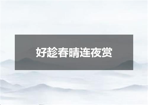 好趁春晴连夜赏