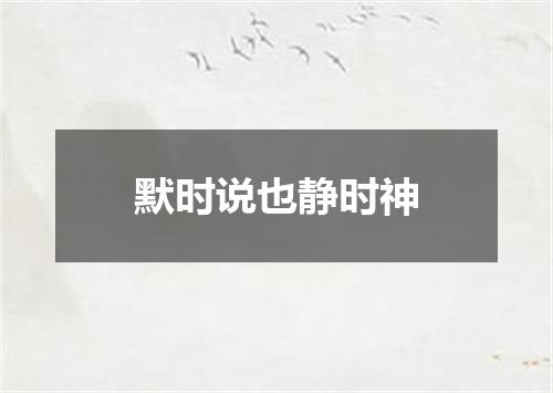 默时说也静时神