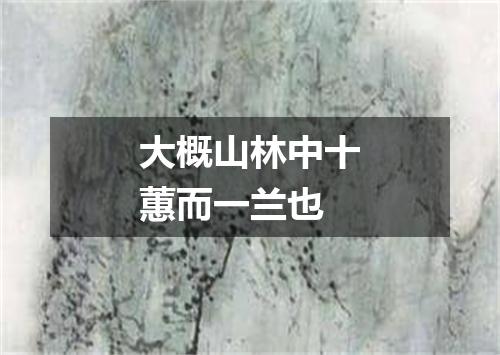 大概山林中十蕙而一兰也