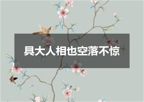 具大人相也空落不惊