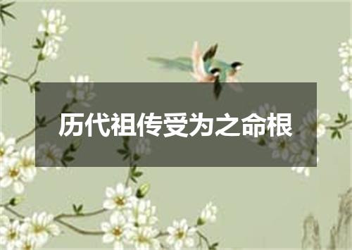 历代祖传受为之命根