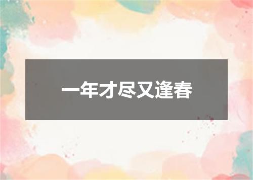 一年才尽又逢春
