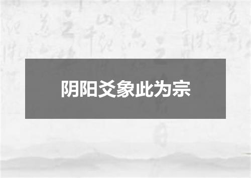 阴阳爻象此为宗