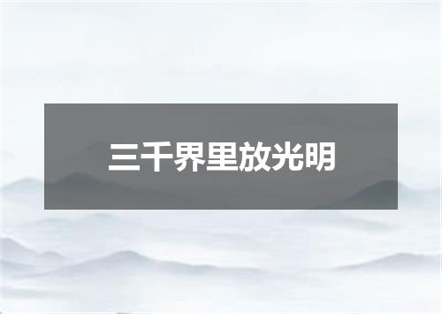 三千界里放光明