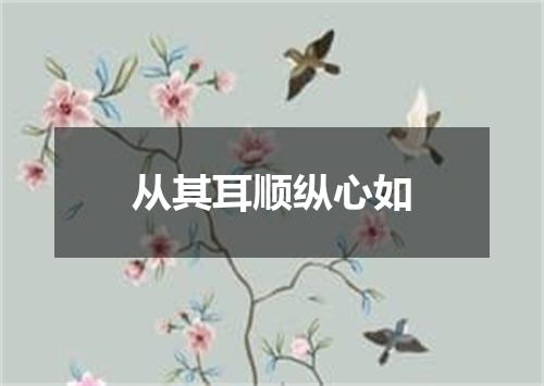 从其耳顺纵心如