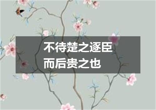不待楚之逐臣而后贵之也