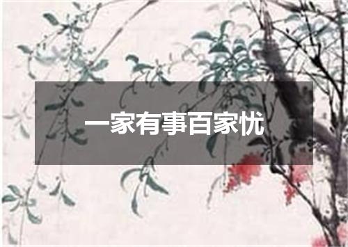 一家有事百家忧