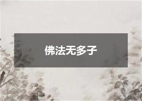 佛法无多子