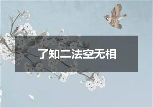 了知二法空无相