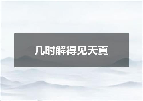 几时解得见天真