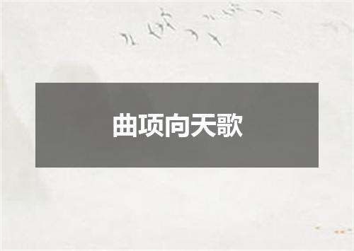 曲项向天歌