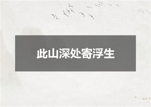 此山深处寄浮生