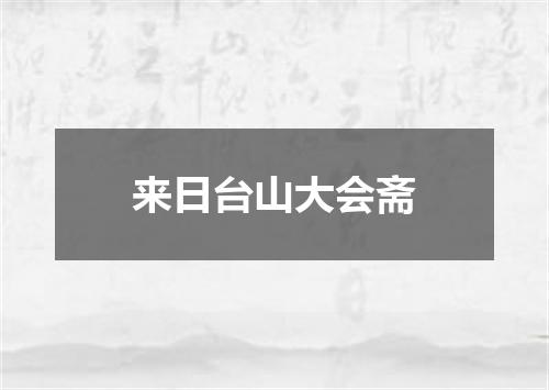 来日台山大会斋