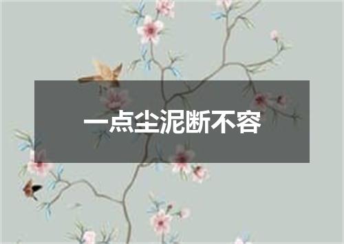 一点尘泥断不容