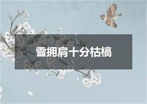 雪拥肩十分枯槁
