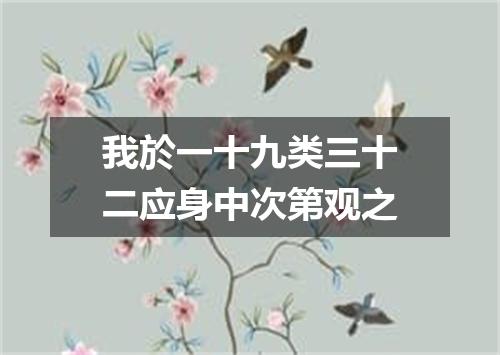 我於一十九类三十二应身中次第观之