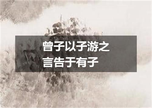曾子以子游之言告于有子