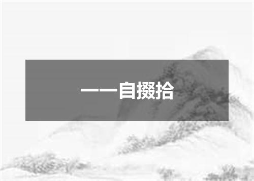一一自掇拾
