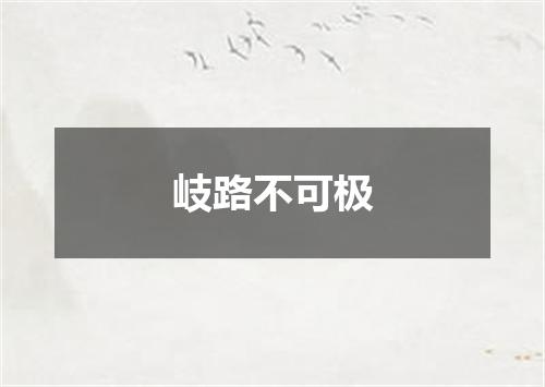 岐路不可极