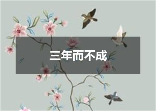 三年而不成