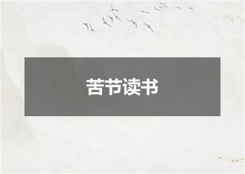 苦节读书