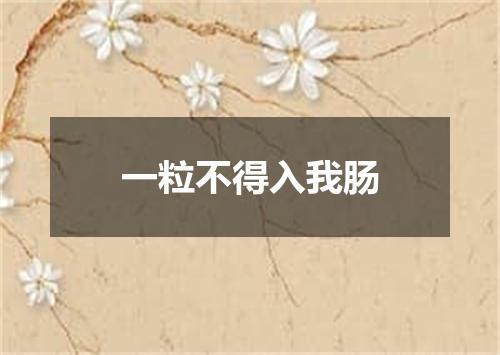 一粒不得入我肠