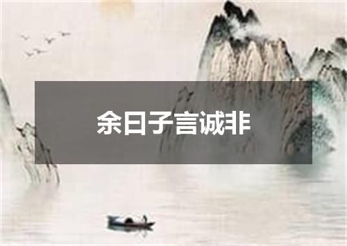 余曰子言诚非