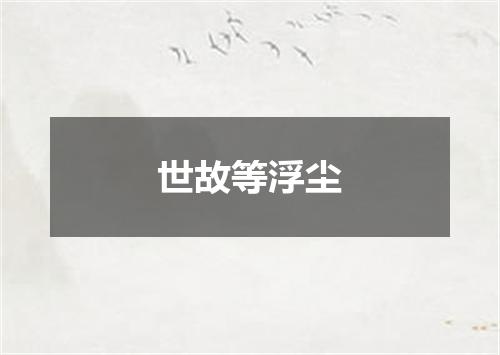 世故等浮尘